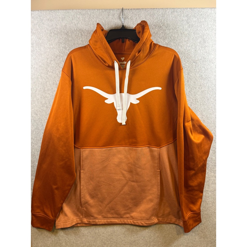 Fanatics Texas Longhorns Hoodie Mens XL Orange Two Tone Pullover Sweatshirt UT
